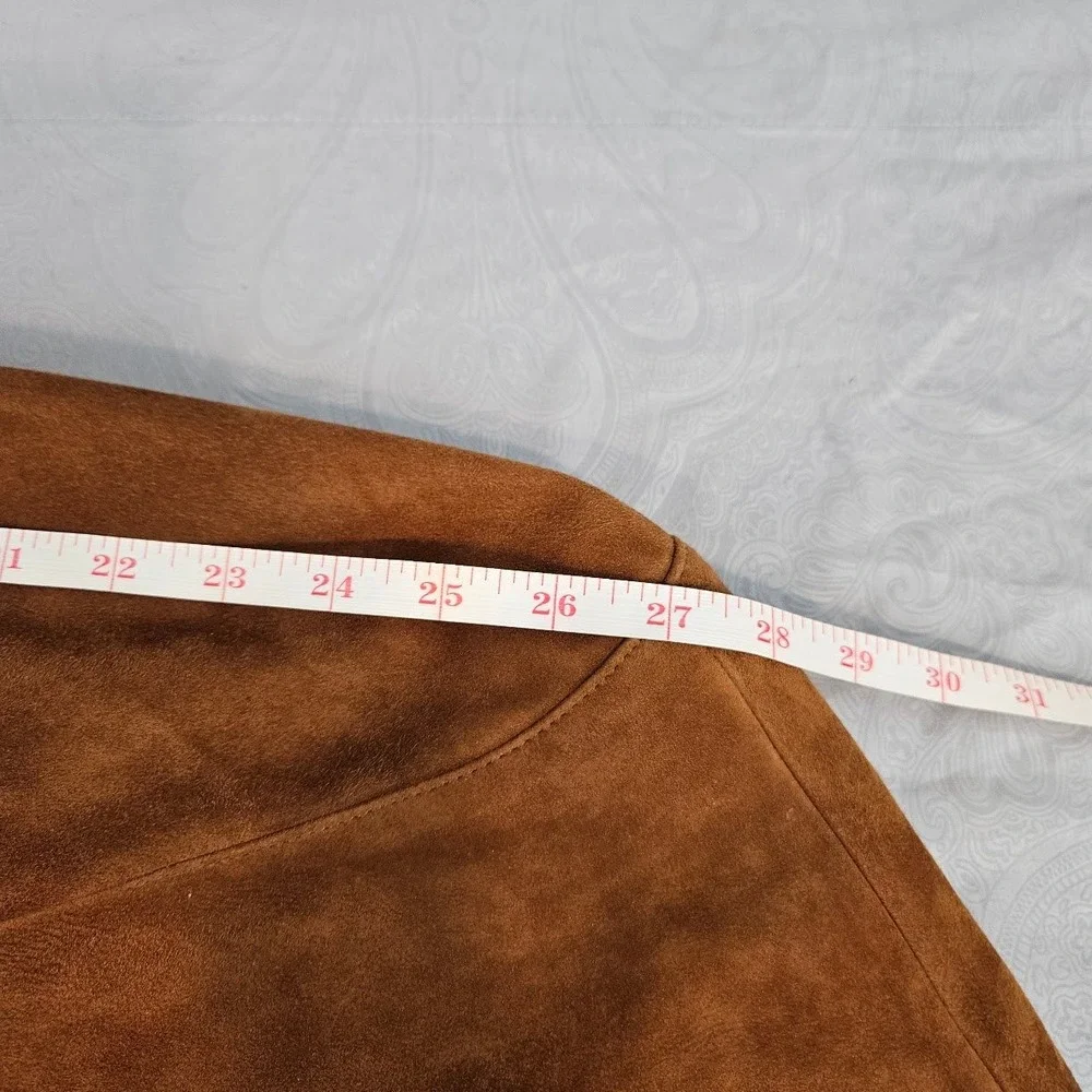 Marshall Field's Mens Brown Suede Leather Blazer Jacket 46R Vintage